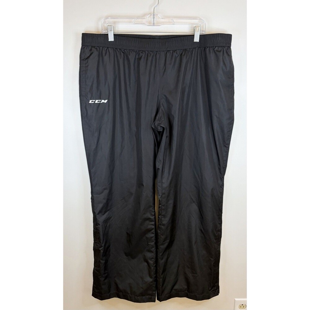 CCM Lightweight Skate Suit Pants Women XL Black Warm Up Zip Ankle Pockets 5584